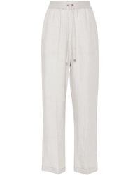 Le Tricot Perugia - Linen Straight-leg Trousers - Lyst