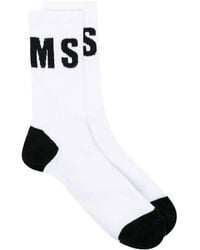 MSGM - Chaussettes 3/4 en maille intarsia - Lyst
