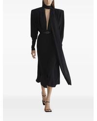 Mugler - Zwarte Jurk Met Sjaal - Lyst