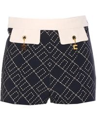 Elisabetta Franchi - Logo-Motif Welt-Pockets Shorts - Lyst
