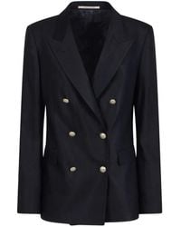Tagliatore - Double-Breasted Linen Blazer - Lyst