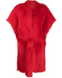 Liska - Belted Reversible Shearling Coat - Lyst