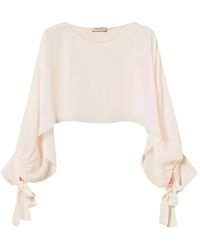 Twinset - Bow-Detail Cropped Blouse - Lyst