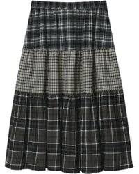 Mini Cream - Tiered Check Midi Skirt - Lyst