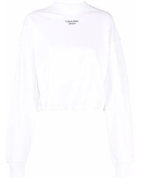 Calvin Klein - Mock-Neck Logo-Print Sweatshirt - Lyst