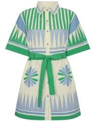Carolina K - Amaia Embroidered Belted Shirt Dress - Lyst