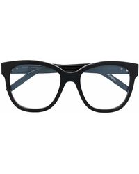 Saint Laurent - Polished-Effect Oversize-Frame Glasses - Lyst