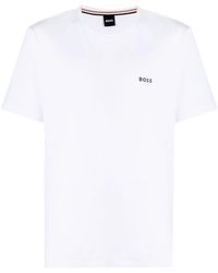 BOSS by HUGO BOSS - Logo-embroidered Crew Neck T-shirt - Lyst