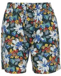 YMC - Floral-Print Shorts - Lyst