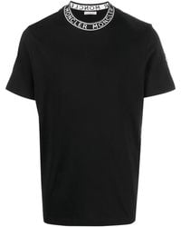 Moncler - T-shirt noir à col ras du cou - Lyst