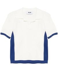 MSGM - T-Shirt Con Bordo A Contrasto - Lyst