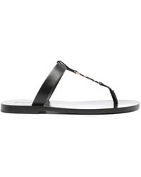 Saint Laurent - Cassandre Leather Thong Sandals - Lyst