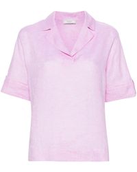 Peserico - Notched-collar Linen T-shirt - Lyst