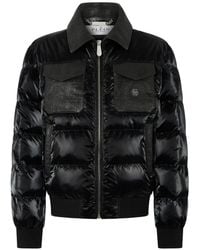 Philipp Plein - Nylon Puffer Jacket With Cocco Inserts - Lyst