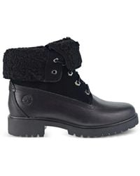 Timberland - Jayne Fleece Omgevouwen Laarzen - Lyst