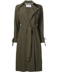 Harris Wharf London Abrigo cruzado estilo gabardina - Verde