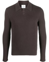 Courreges - Logo-Patch Ribbed Polo Shirt - Lyst