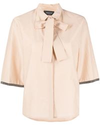 Fabiana Filippi - Contrast-Trim Short-Sleeve Shirt - Lyst