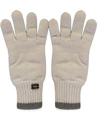 Moorer - Logo-Plaque Ribbed-Trim Gloves - Lyst
