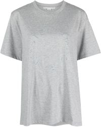 Stella McCartney - T-shirt orné de strass à logo appliqué - Lyst
