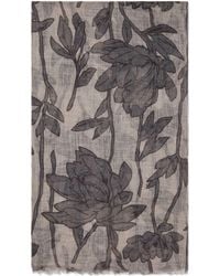 Brunello Cucinelli - Schal mit Blumen-Print - Lyst