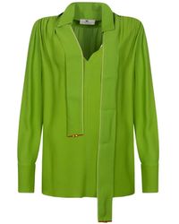 Elisabetta Franchi - Sash V-Neck Blouse - Lyst