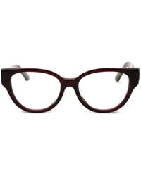 Burberry - Round Full-Rim Check- Frame Glasses - Lyst