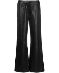 Forte Forte - Mid-rise Leather Flared Trousers - Lyst