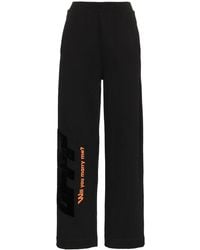 Off-White c/o Virgil Abloh - High Waisted Text Print Cotton Trousers - Lyst