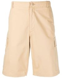 KENZO - Cotton Cargo Shorts With Logo Patch - Lyst