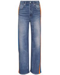 Rag & Bone - Rb Miramar Side-Stripe Denim-Print Track Pants - Lyst