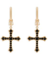 Dolce & Gabbana - Cross-Pendant Drop Earrings - Lyst