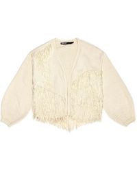 Bimba Y Lola - Fringe-Detail Knitted Cardigan - Lyst