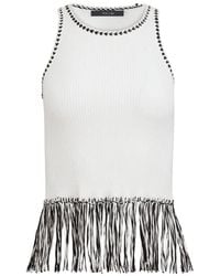 Toccin - Dottie Fringe Racer Cotton Tank - Lyst