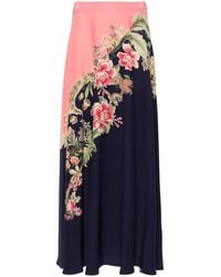 Etro - Gonna in seta con stampa floreale blu - Lyst