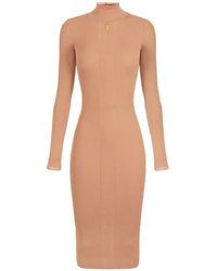 Elisabetta Franchi - Knit Dress With Logo Detail - Lyst