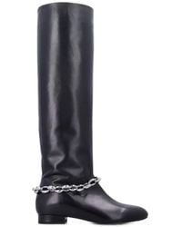 BY FAR - Felix Chain-Embellished Leather Knee-High Boots - Lyst