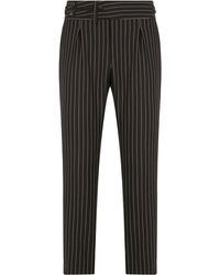 Dolce & Gabbana - Pinstriped Tailored Trousers - Lyst