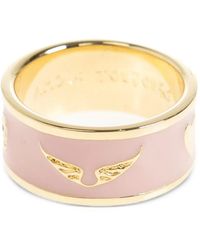 Zadig & Voltaire - Bague Cœur À Logo Zv Gravé - Lyst