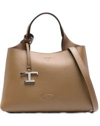 Tod's - Leather T-Logo Tote Bag - Lyst