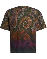 Etro - T-Shirt En Jersey De Coton À Motif Dégradé Paisley - Lyst