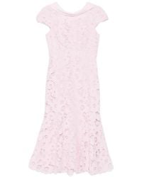 Self-Portrait - Lace Scoop Back Midi Dress - Lyst