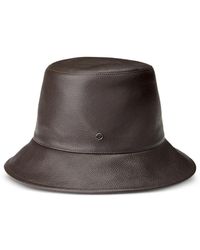 Maison Michel - Fredo Grained-Leather Bucket Hat - Lyst