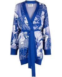 Moschino - Graphic Print Wrap Cardigan - Lyst