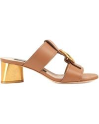 Sergio Rossi - Leather Flat Sandals - Lyst