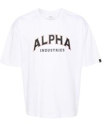 Alpha Industries - Katoenen T-shirt Met Logoprint - Lyst