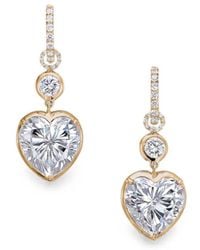 Anabela Chan - Large Heart Diamond Hoop Earrings - Lyst