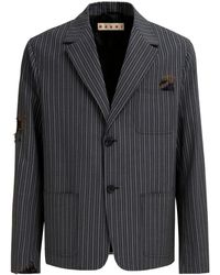 Marni - Distressed-Effect Striped Blazer - Lyst