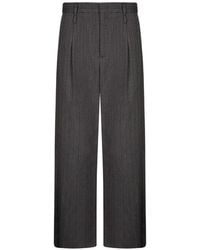 Emporio Armani - Pinstripe-Pattern Pleated Trousers - Lyst