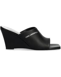 Karl Lagerfeld - Mules mit Logo-Print - Lyst